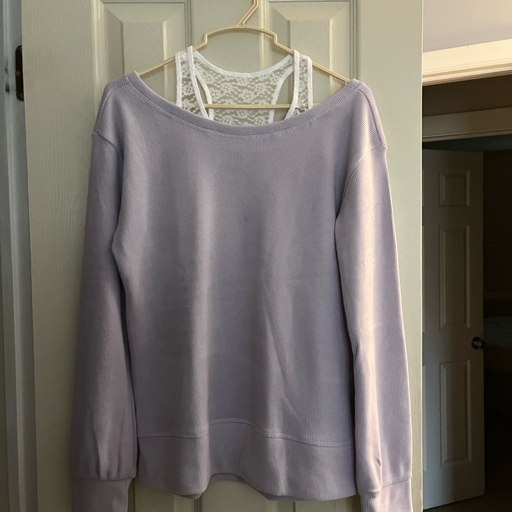 abercrombie kids Lavender Off-the-Shoulder Sweater